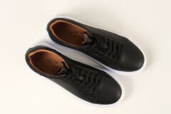 Massa Hakiki Deri Siyah Sneakers