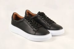 Massa Hakiki Deri Siyah Sneakers