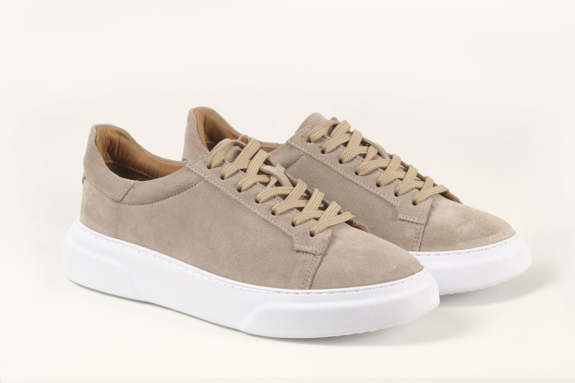 Massa Hakiki Suede Deri Bej Sneakers