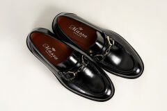 Massa Hakiki Deri Siyah Makosen Ayakkabı