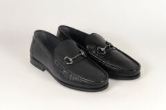 Massa Hakiki Deri Siyah Makosen Ayakkabı