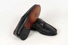 Massa Hakiki Deri Siyah Makosen Ayakkabı