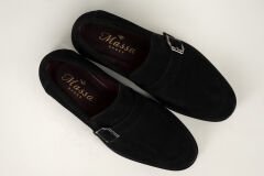 Massa Hakiki Suede Deri Siyah Klasik