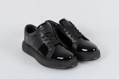 Massa Hakiki Deri Siyah Sneakers