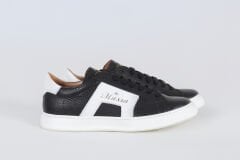 Massa Hakiki Deri Siyah Sneakers