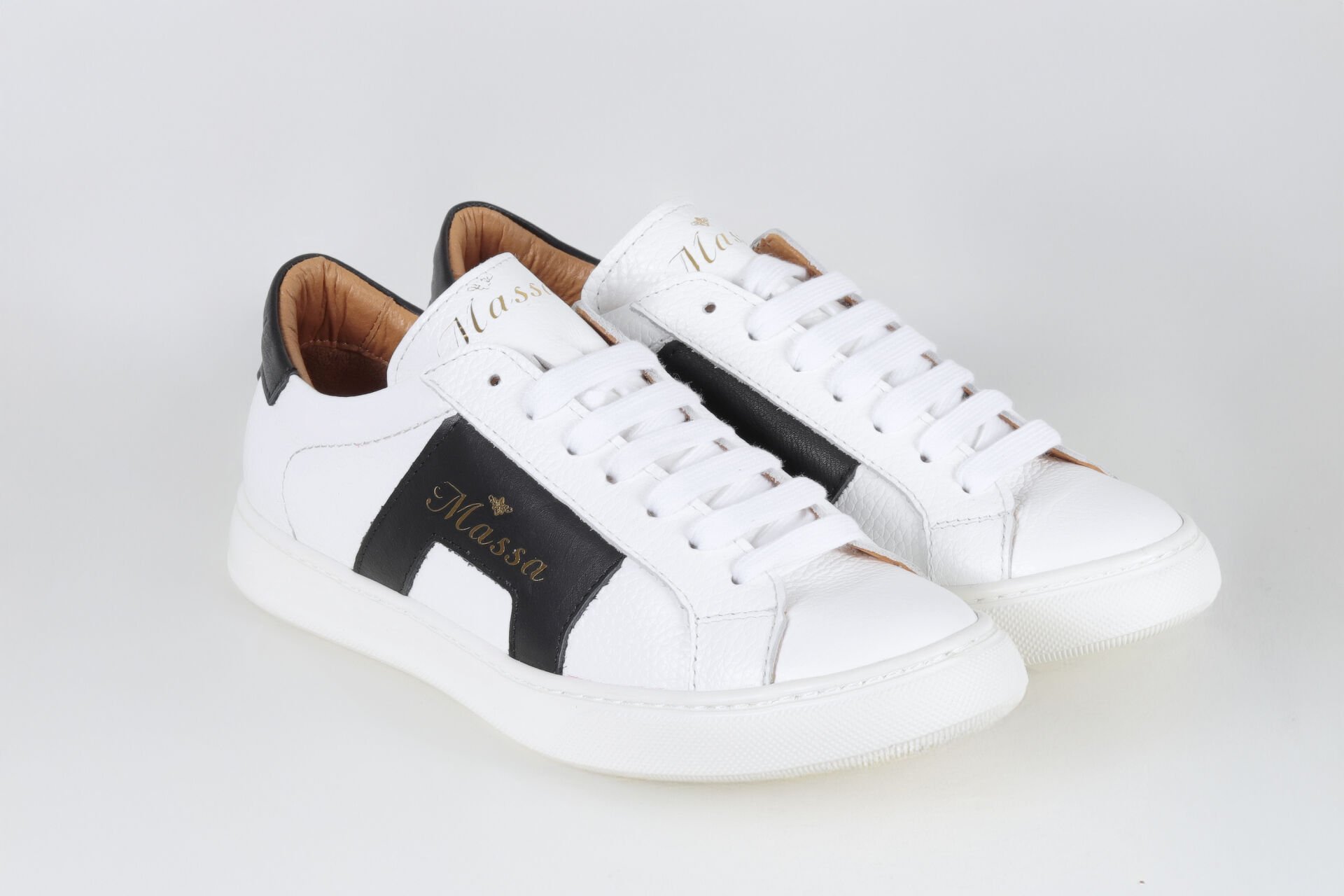 Massa Hakiki Deri Beyaz Sneakers