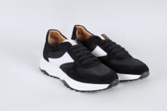 Massa Hakiki Süet Deri Siyah Sneakers