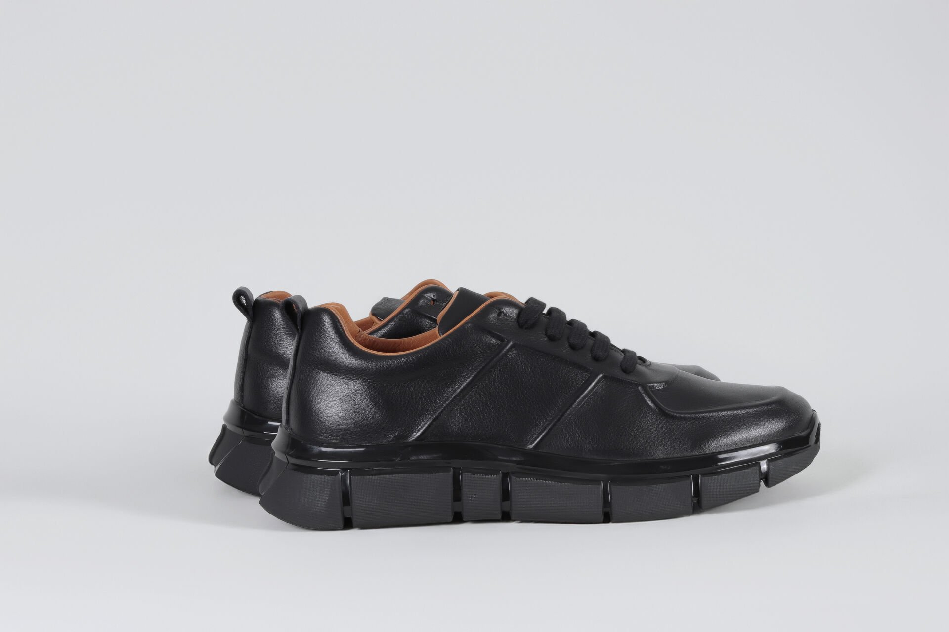 Massa Hakiki Deri Siyah Sneakers