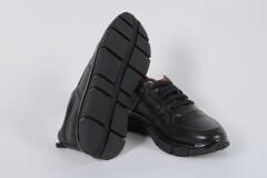 Massa Hakiki Deri Siyah Sneakers