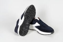 Massa Hakiki Süet Deri Lacivert Sneakers