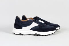 Massa Hakiki Süet Deri Lacivert Sneakers